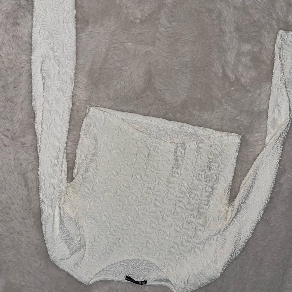 Zara Ivory Textured Knit Top